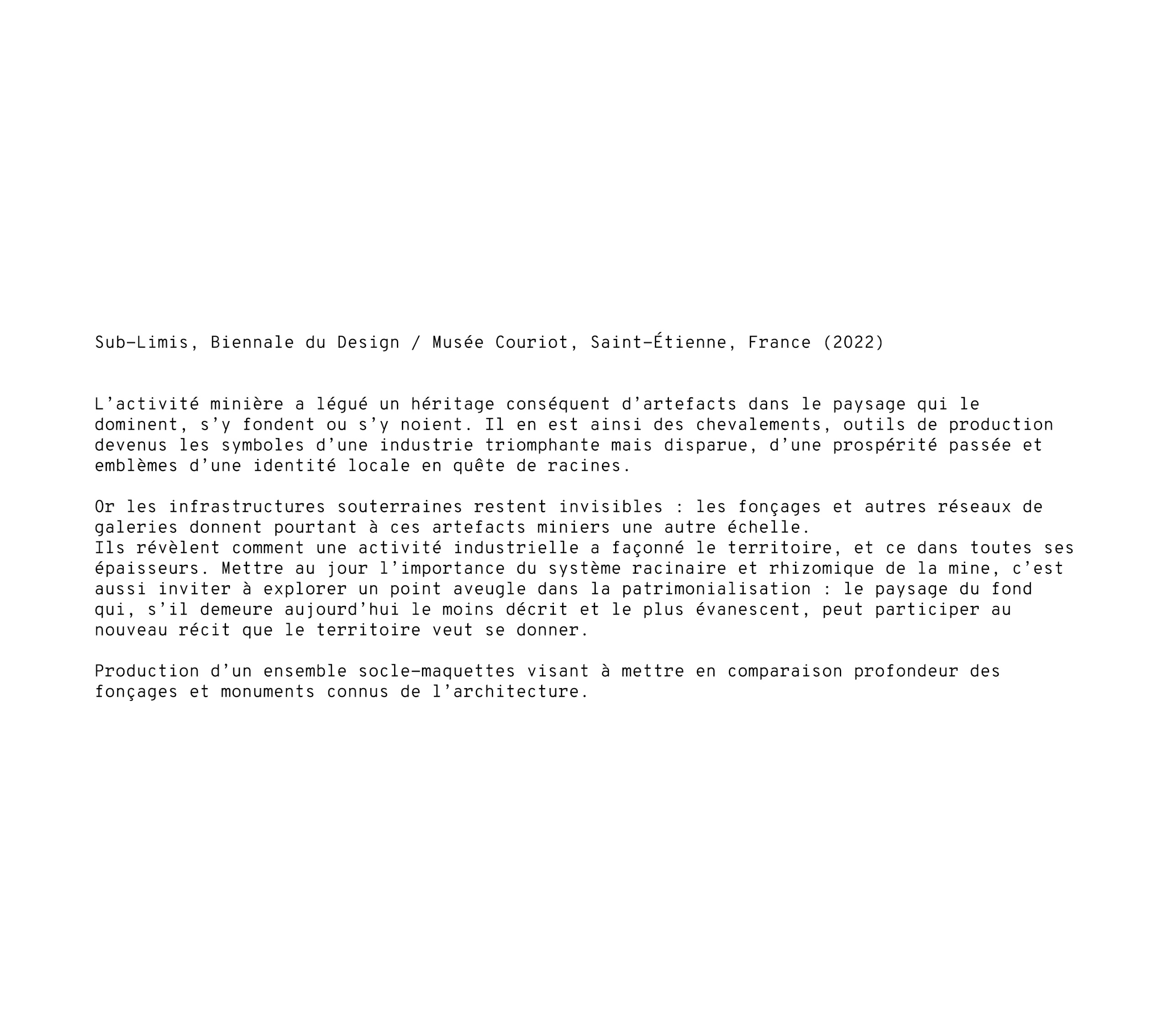 Sub-Limis - Biennale du Design Saint-Étienne Sub-Limis - Biennale du Design Saint-Étienne