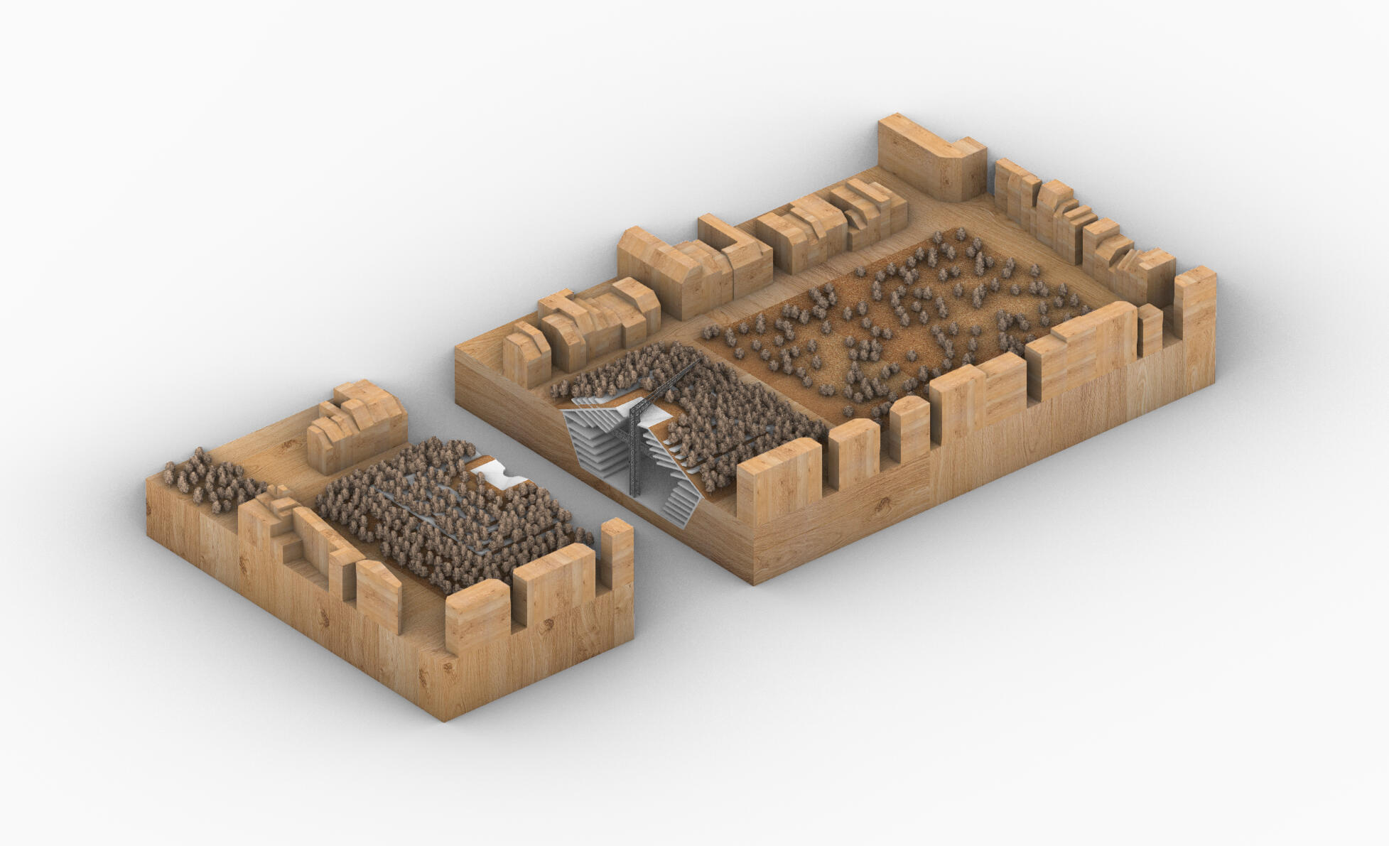 Claude Parent - Maquette Tumulus Urbain - Concours Beaubourg 1971 (Académie d'Architecture) Modélisation 3D Claude Parent - Maquette Tumulus Urbain - Concours Beaubourg 1971 (Académie d'Architecture) Modélisation 3D