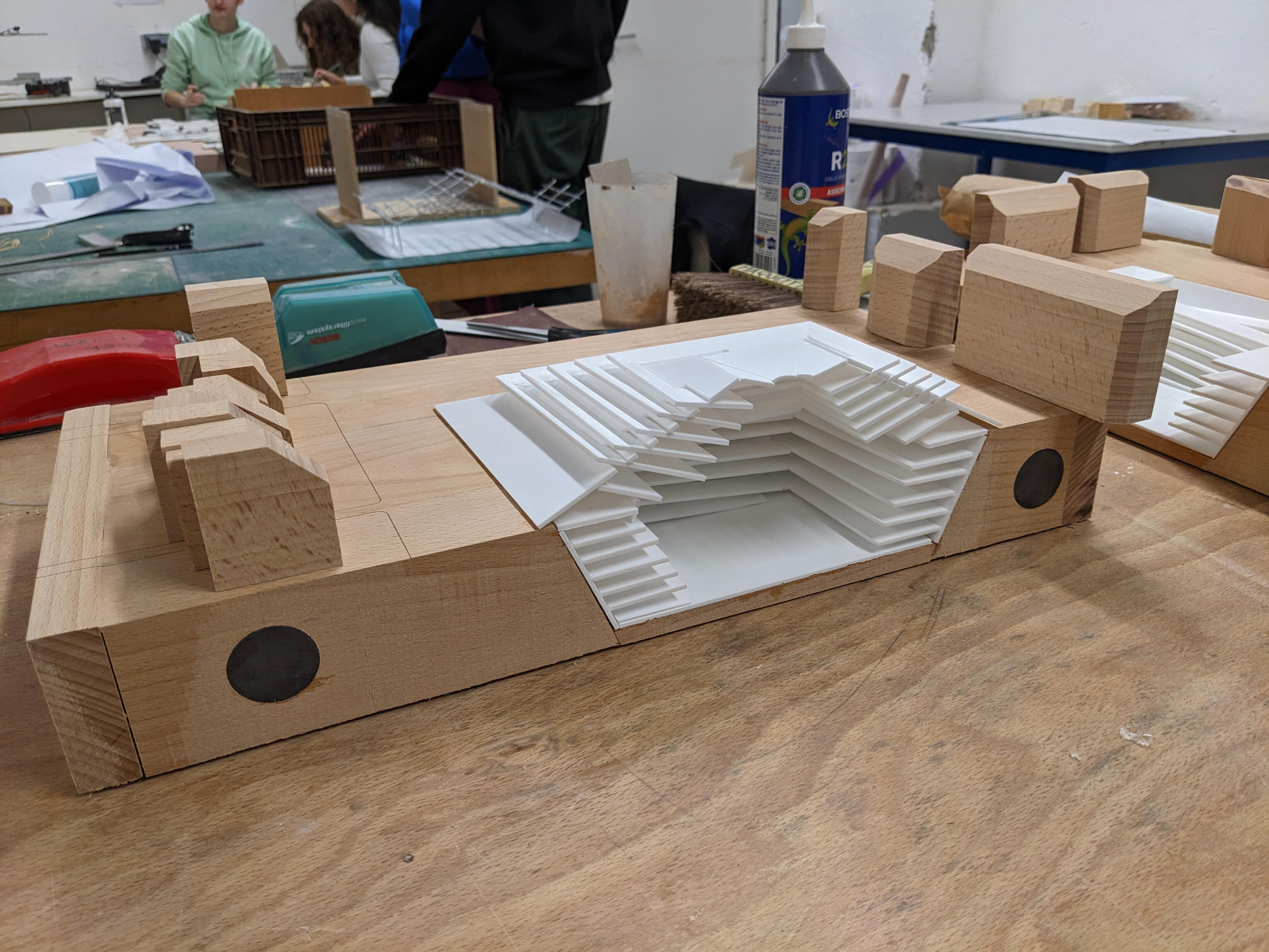 Claude Parent - Maquette Tumulus Urbain - Concours Beaubourg 1971 (Académie d'Architecture) Production Claude Parent - Maquette Tumulus Urbain - Concours Beaubourg 1971 (Académie d'Architecture) Production